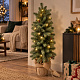 Aga Künstlicher Weihnachtsbaum im Blumentopf 85 cm verschneit mit LED-Beleuchtung