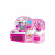 Aga4Kids Tragbare Kinderküche HAPPY COOKING mit Licht & Sound – Mini Spielküche mit Ofen, Toaster & Mixer aus Kunststoff, Rosa