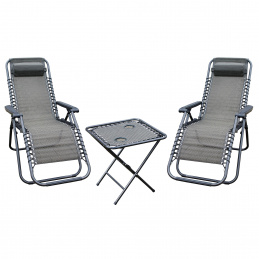 Linder Exclusiv Garten-Set Relax MC3741  wasser und winterungbestästandig,Hellgrau