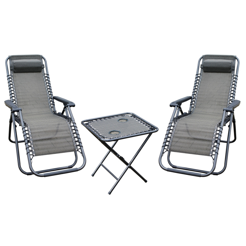 Linder Exclusiv Garten-Set Relax MC3741  wasser und winterungbestästandig,Hellgrau