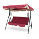 Aga MAJKA Hollywoodschaukel Dunkelrot Fuchsia, Gartenschaukel 200 kg belastbar, 3-Sitzer mit Dach & Sitzauflage, Hängeschaukel, Schaukelbank für Garten - Terrasse