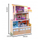 Aga4Kids Puppenhaus 3 Etagen HILARY Puppenstube aus Holz Spielhaus mit Aufzug