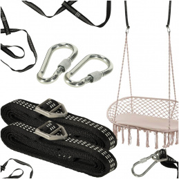 Montážní sada pro upevnění houpačky popruh na houpací síť + karabina