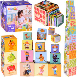 Edukacyjne puzzle sześcienne dla dzieci - kreatywna układanka 10szt. ZA5868 uniwersalny