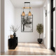 Závěsné stropní LED svítidlo, dřevěný trám, 2xE27 kuželový lustr