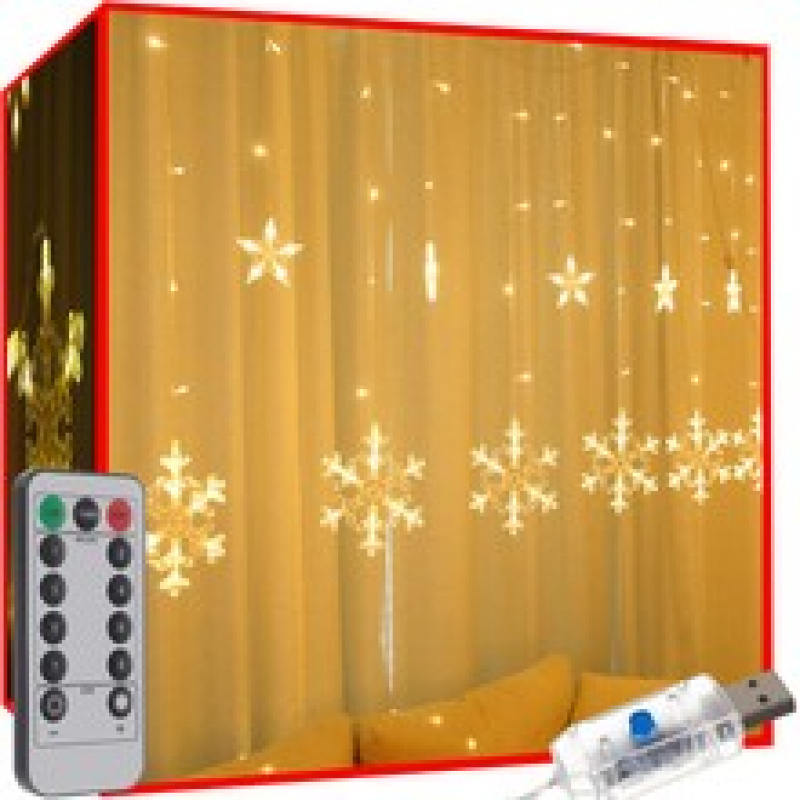 Flutlicht, Sterne 138 LEDs, USB, Fernbedienung, warmweiß ISO 19746
