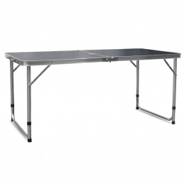 Aga Campingtisch, Gartentisch, Klapptisch 120x60x54/60/70 cm Grau