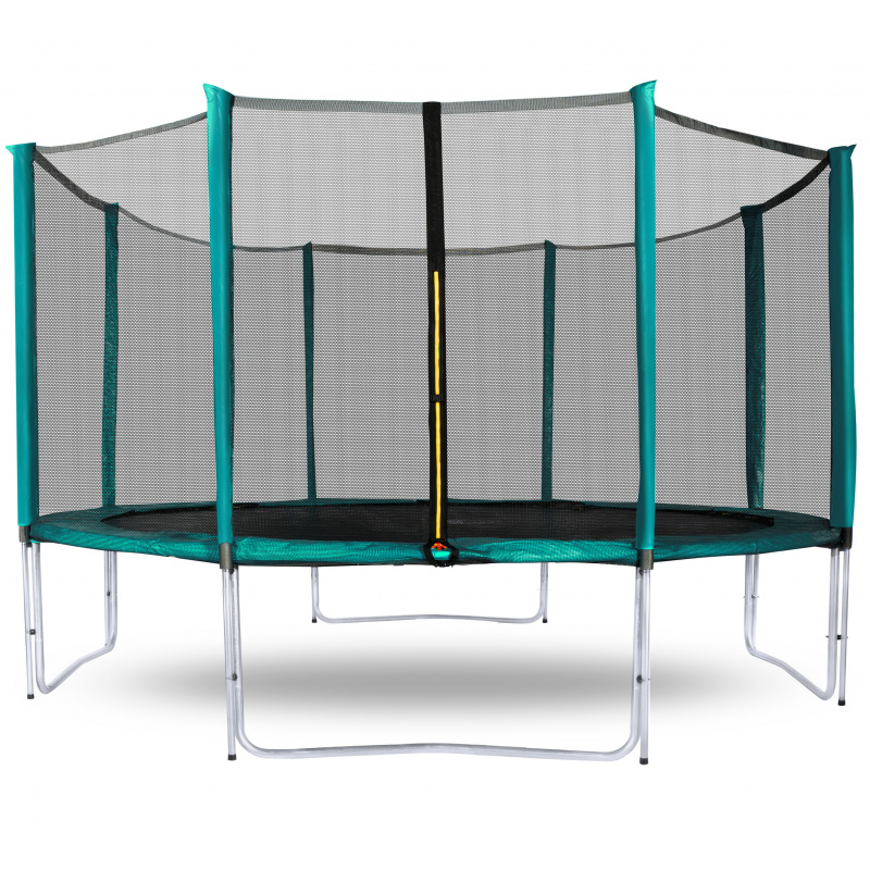 Aga SPORT PRO Trampolin,Kindertrampolin,Gartentrampolin mit Sicherheitsnetz 366 cm 12 ft Dunkelgrün + Schutznetz