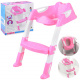 Kindertoilettensitz Trittstufen ZA4348 Weiss / Rosa