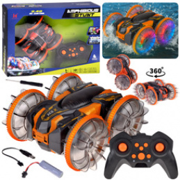 Samochód AMFIBIA 2w1 Stunt r/c zdalnie sterowany Jeździ Pływa Świeci RC0735 uniwersalny