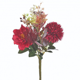 Sztuczne kwiaty Bukiet jesienny 38 cm wysokości bordowy JAK ŻYWY