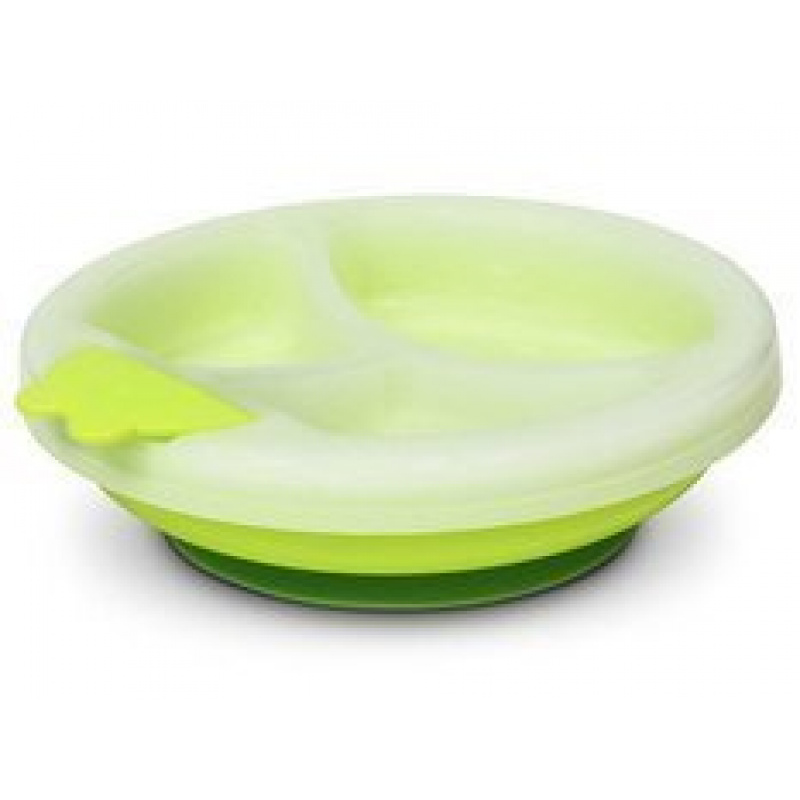 Talerzyk z przyssawką utrzymujący ciepło Zielony 4m+ POUPY uniwersalny