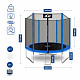 Aga SPORT TOP Trampolin, 244 cm 8 ft Blau, Kindertrampolin, Gartentrampolin mit Sicherheitsnetz + Sicherheitsnetz + Leiter