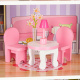 Aga MDF Holzpuppenhaus + Möbel 70cm rosa LED