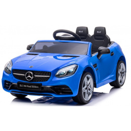 Mercedes SLC 300 niebieski Piankowe Koła Eva, miękki fotelik Licencja Akumulator litowo-jonowy