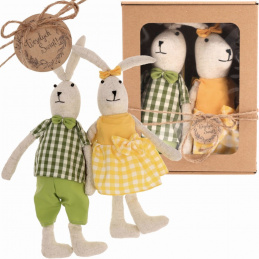 Para zajączków na Wielkanoc w ozdobnym opakowaniu - 40 cm