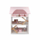 Aga4Kids Puppenhaus mit handgefertigten Holzmöbeln für Kinder, 3 Stockwerke mit Treppe