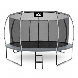 Aga SPORT EXCLUSIVE Trampolin 366 cm 12 ft Grau + Sicherheitsnetz + Leiter