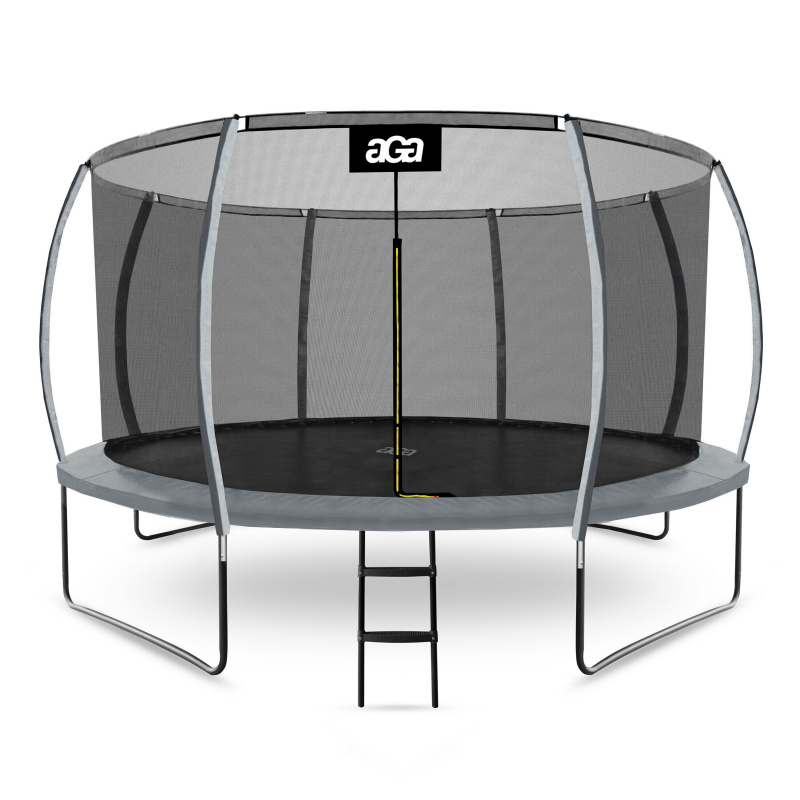 Aga SPORT EXCLUSIVE Trampolin 366 cm 12 ft Grau + Sicherheitsnetz + Leiter