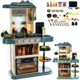 Kinderküche XL mit Geräuschen und fließendem Wasser Blau ISO 11546