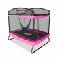 Aga Rechteckiges Trampolin, Kindertrampolin, Gartentrampolin mit Sicherheitsnetz 122x183 cm Rosa + Schutznetz