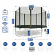 Aga SPORT PRO Trampolin 427 cm 14 ft Dunkelgrün,Kindertrampolin,Gartentrampolin mit Sicherheitsnetz + Schutznetz + Leiter