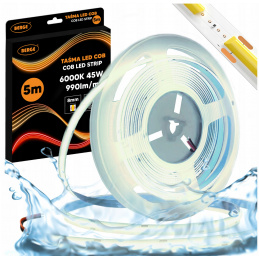 LED pásek COB Neon 12V - 480D - 9W/m - IP67 - 990lm - 5m - studená barva