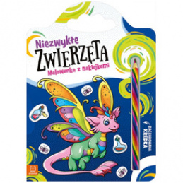 Aksjomat Niezwykłe zwierzęta.Malowanka z naklejkami.Zaczarowana kredka KS1114 uniwersalny