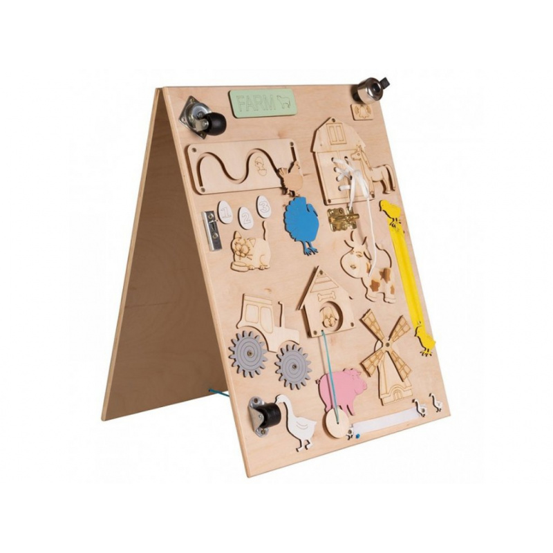 Aga4Kids Doppelseitige Lehrtafel Farma Natürliches Design MT15