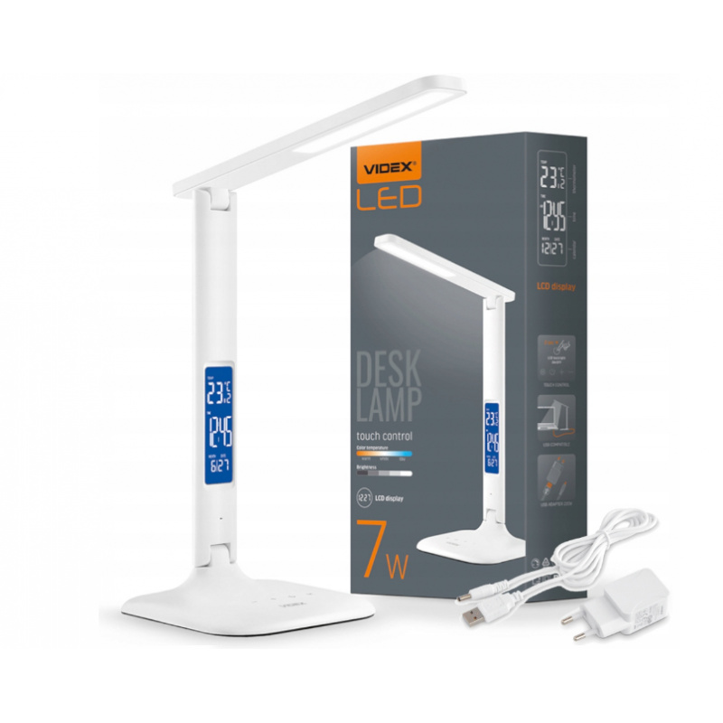 LED Tischlampe RIO LED Schreibtischlampe Büro Tischlampe Tischleuchte- 7W - CCT mit LED-Display