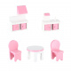 Aga MDF Holzpuppenhaus + Möbel 70cm rosa LED