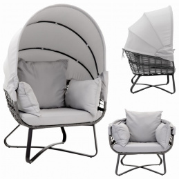 Fotel ogrodowy bocianie gniazdo - ze składanym daszkiem