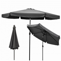 Parasol ogrodowy antracytowy z korbką 300 cm - łamany