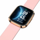Garett GRC STYLE Smartwatch Gold mit rosa Silikonarmband