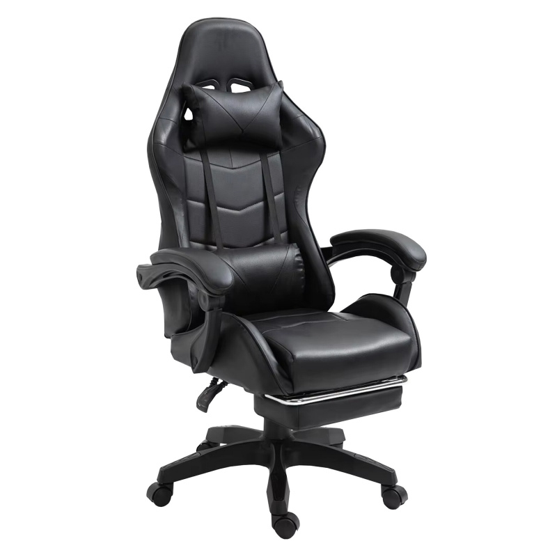 Aga Gaming-Stuhl Schwarz mit Fußstütze