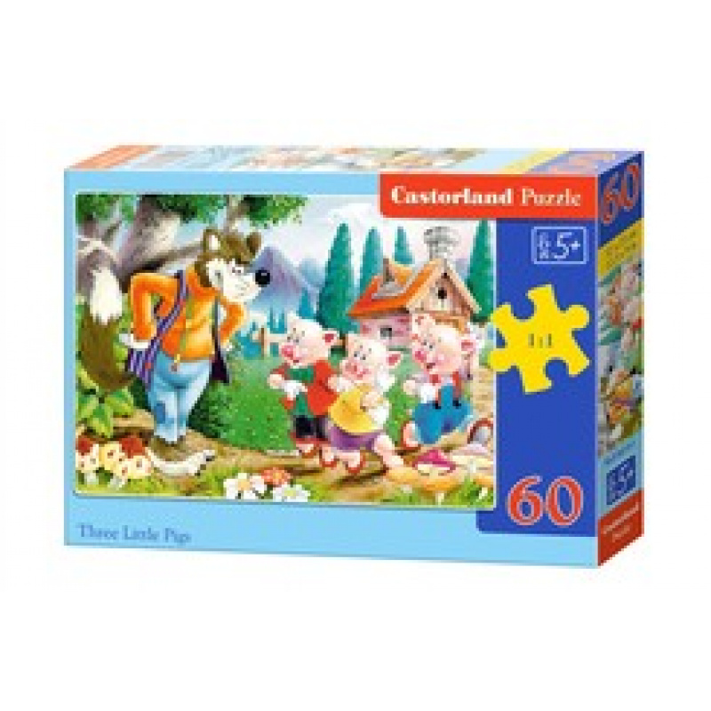 CASTORLAND Puzzle 60 Teile - Drei kleine Schweinchen