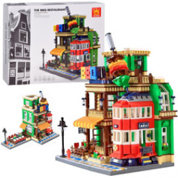 Klocki SERIA Świat-architektura stylu RESTAURACJA BBQ Paryż 1922ele ZA5749 uniwersalny