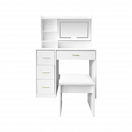 Aga Schminktisch mit Spiegel und LED-Beleuchtung + Hocker MRDT30 Weiß