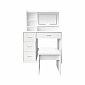 Aga Schminktisch mit Spiegel und LED-Beleuchtung + Hocker MRDT30 Weiß