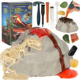 Experiment 2v1 sopečná erupce + dinosaurus