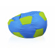 Aga Sitzsack Relaxationbag BALL XXXL Hellgrün - Hellblau + Fußstütze