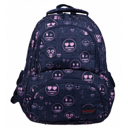 St.RIGHT Schulrucksack Emoji mit vier Kammer