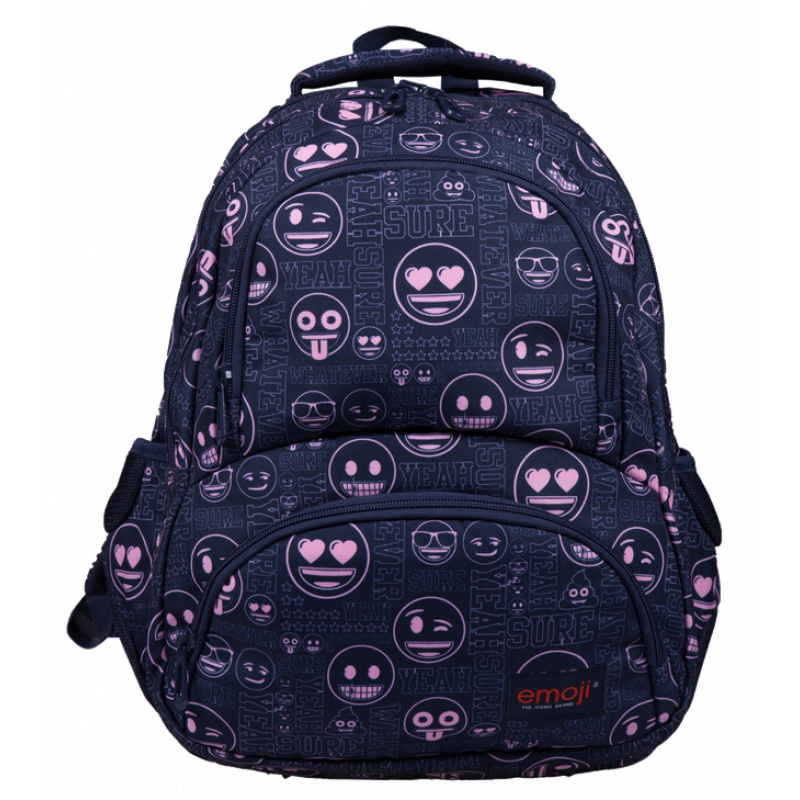 St.RIGHT Schulrucksack Emoji mit vier Kammer