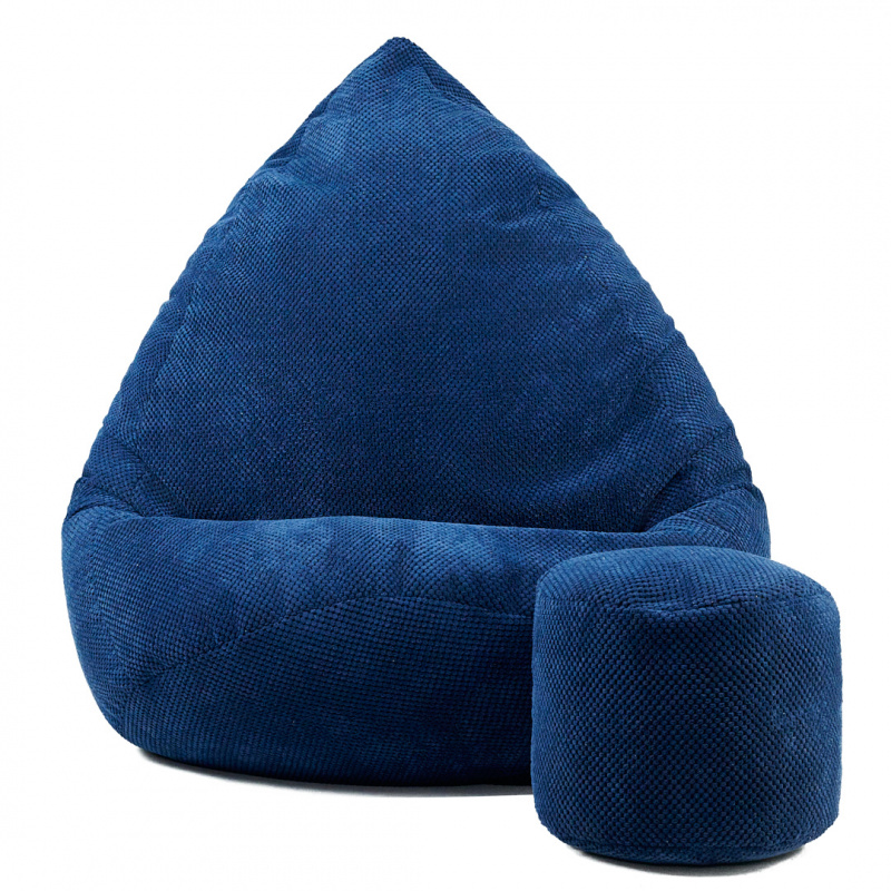 Aga Sitzsack Relaxtionbag DOT XXXL + Fußstütze Blau