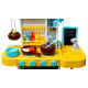 Aga4Kids Plastikküche mit Spülbecken und Wasserpumpe, Regal und Haken für Küchenutensilien, Sound- und Lichteffekte