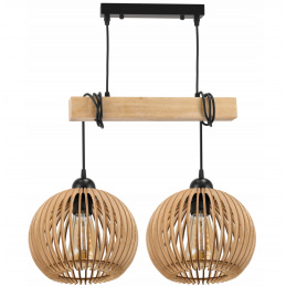 Závěsné stropní svítidlo LED dřevěný trám 2xE27 Dense Ball Lustr Luca