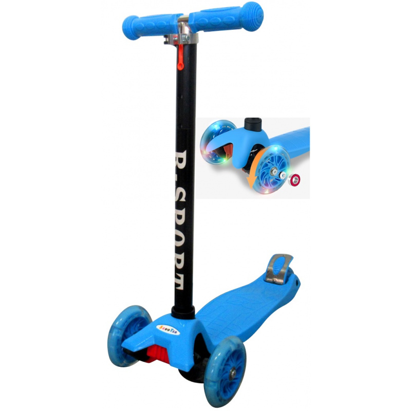 R-Sport Kinder-Roller H1 Blau mit LED-Rädern