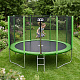 Aga SPORT PRO Trampolin 366 cm 12 ft Hellgrün,Kindertrampolin,Gartentrampolin mit Sicherheitsnetz + Schutznetz + Leiter