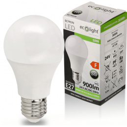 LED žárovka E27 - 10W - 24V -900lm - teplá bílá