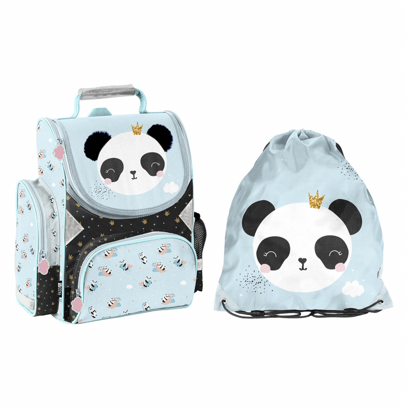 Paso Schulranzen Set mit Turnbeutel Pandabär